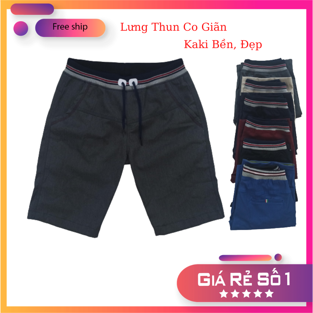 [Video thật 100%] Quần short Kaki nam Lưng Thun Cao Cấp Nhiều Màu - duyenstore1