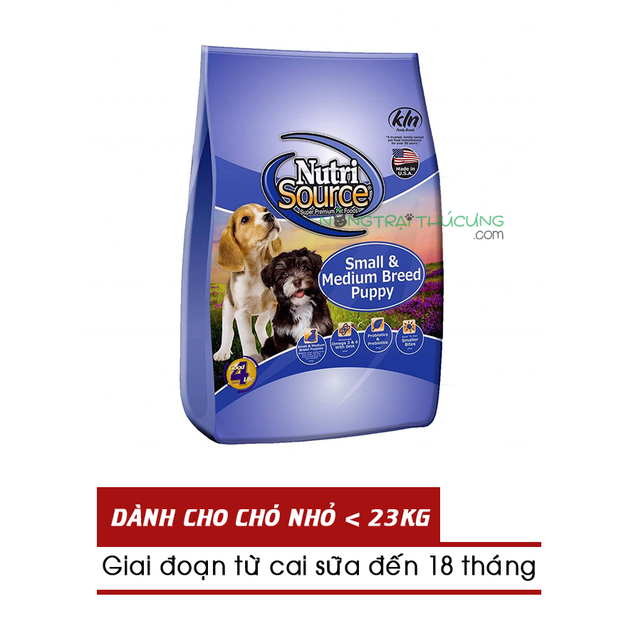Thức ăn hạt cho chó con NUTRISOURCE Small & Medium Puppy - [Nông Trại Thú Cưng]