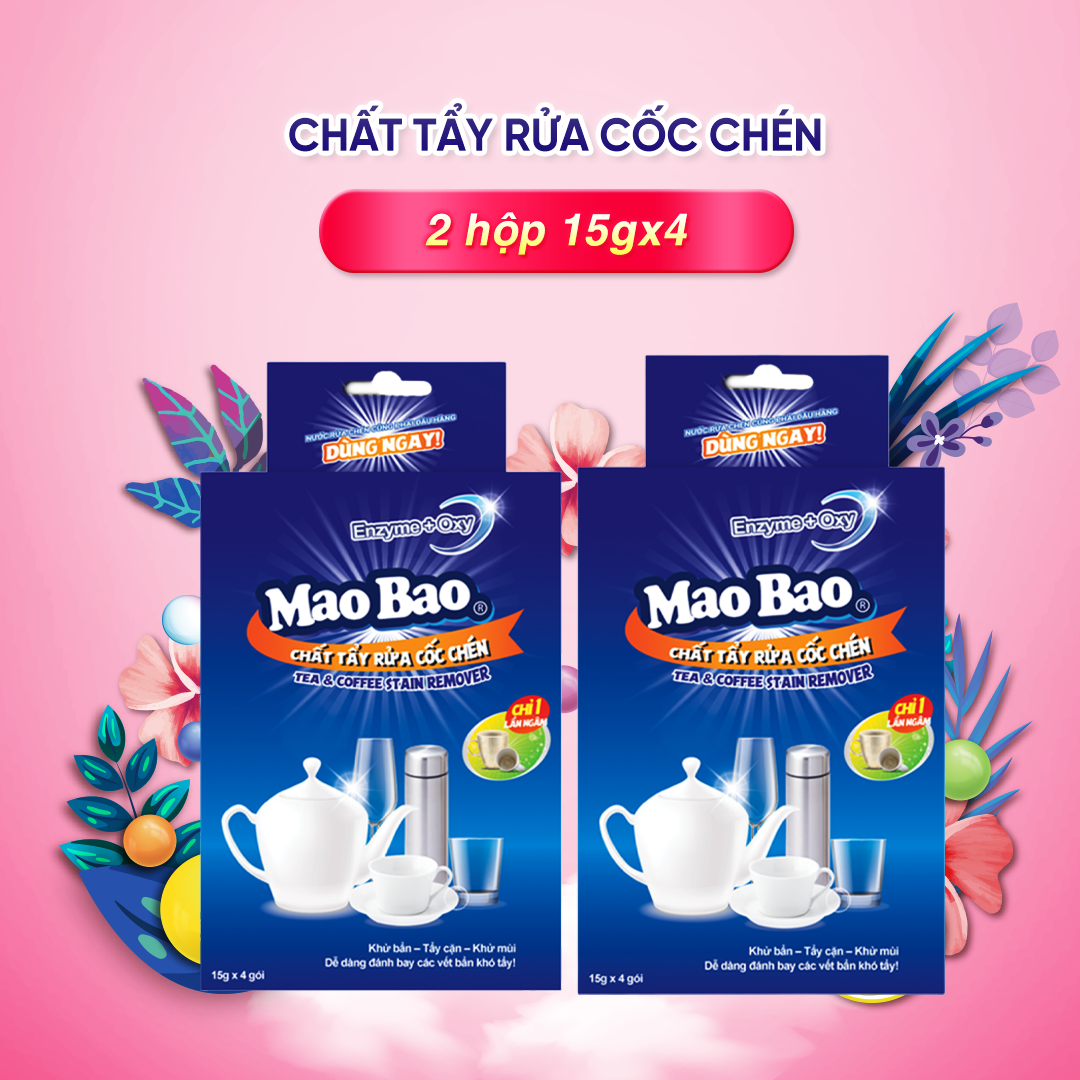 Combo 02 Tea & Coffee Stain Remover Mao Bao 15g x 4 packs total 8 packs