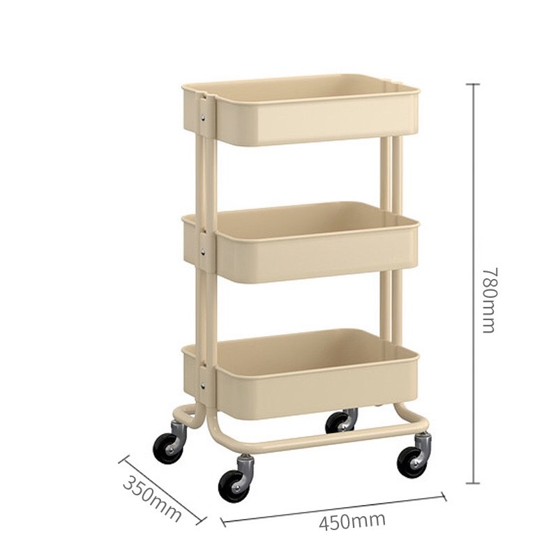 Kệ IKEA sắt đa năng 3 tầng loại 1, Kệ bỉm sữa, Kệ đa năng để phòng ngủ, bếp, phòng khách - 5 MÀU LỰA CHỌN