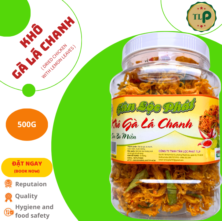 KHÔ GÀ LÁ CHANH TÂN LỘC PHÁT - HŨ 500G