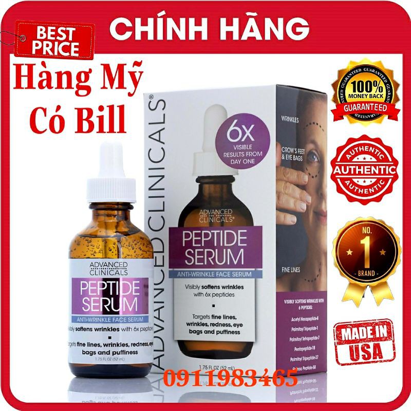 Advanced Clinicals Serum Peptide Serum Dưỡng Da Chống Lão Hóa