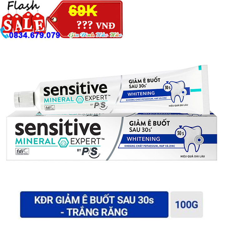 Kem Đánh Răng Sensitive Expert By P/S Whitening Trắng Răng 100g
