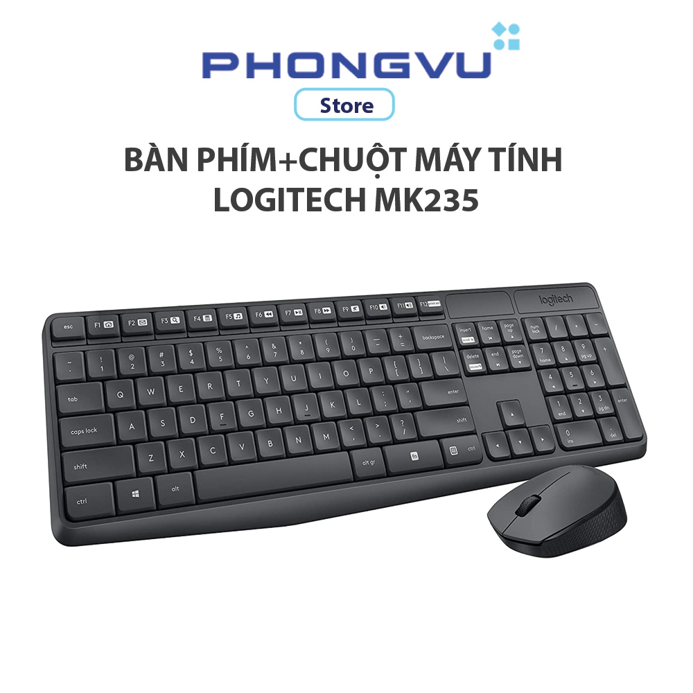 Bàn phím + chuột logitech mk235 - bảo hành 12 tháng