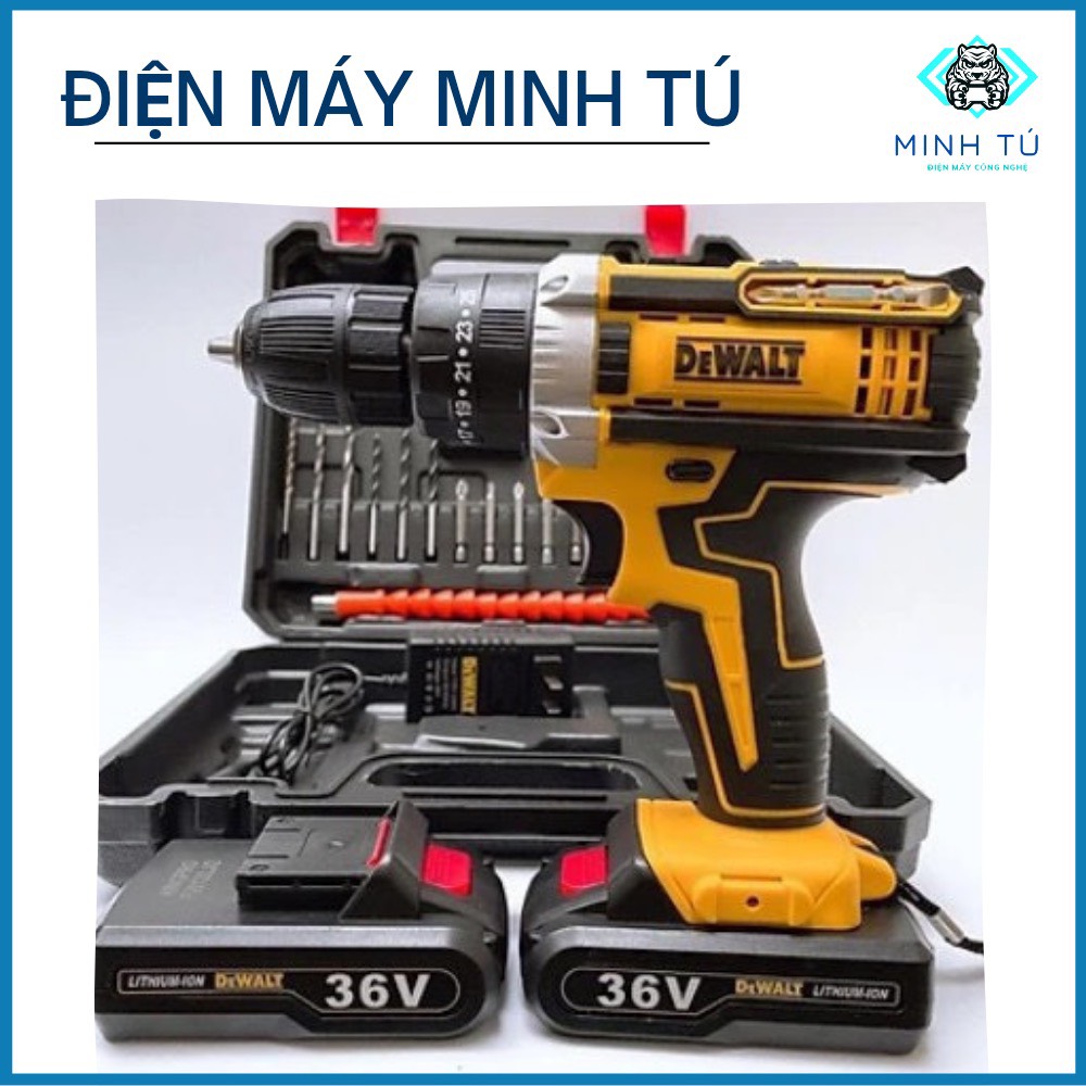 Bộ máy khoan pin bắt vít dw 36v - 3 chức năng - đầy đủ đồ nghề - khoan tường bắn vít ----------------------------------