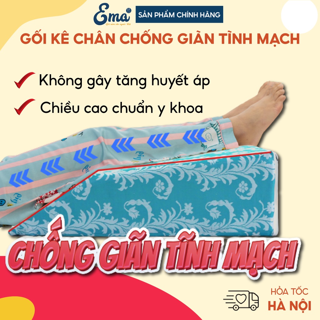 Gối kê chân chống giãn tĩnh mạch thương hiệu Ema, giảm sưng phù nề