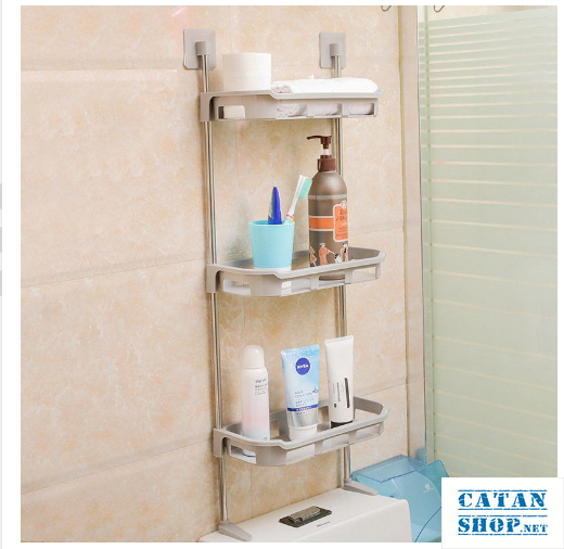 Kệ Nhà Tắm 3 Tầng, Kệ Để Đồ Phòng Tắm Đa Năng, Kệ Để Bồn Cầu Dán Tường, Tiết Kiệm Không Gian Toilet-GD543-KNT-3T