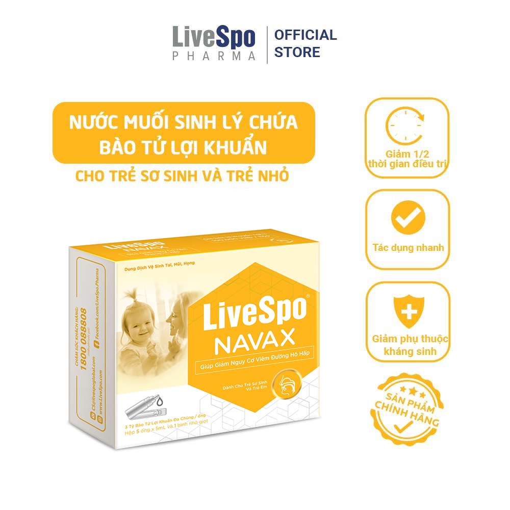 QUÀ TẶNG MUA 3 TẶNG 1 Nhỏ mũi có bào tử lợi khuẩn LiveSpo Navax Kids