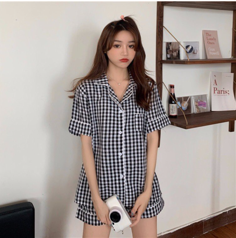❌❌ set pijama kẻ sọc 2 màu đỏ đen❌❌ thời trang nữ nt
