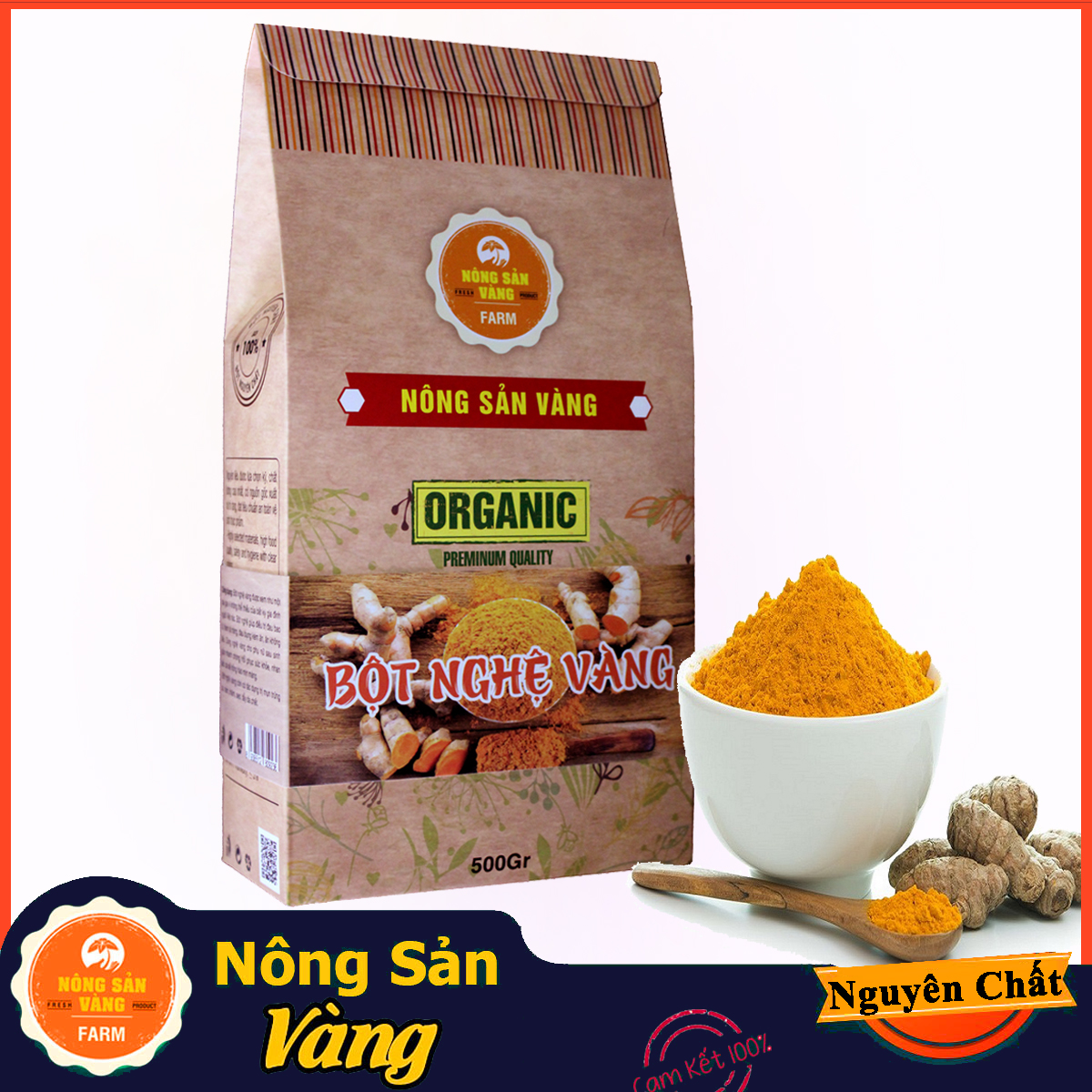 Bột nghệ vàng 500g làm đẹp hỗ trợ dạ dày - nông sản vàng