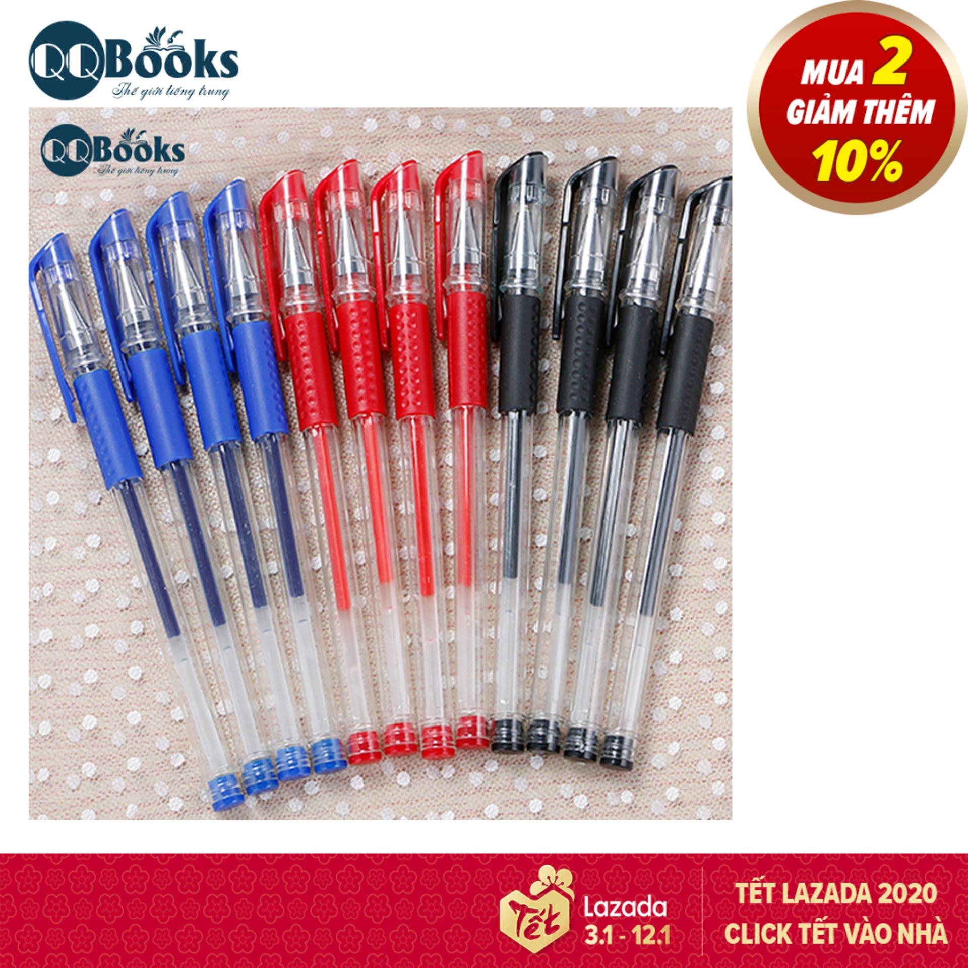 Bộ 12 Bút mực nước học sinh 3 Màu : Xanh, Đỏ, Đen Luyện viết chữ đẹp