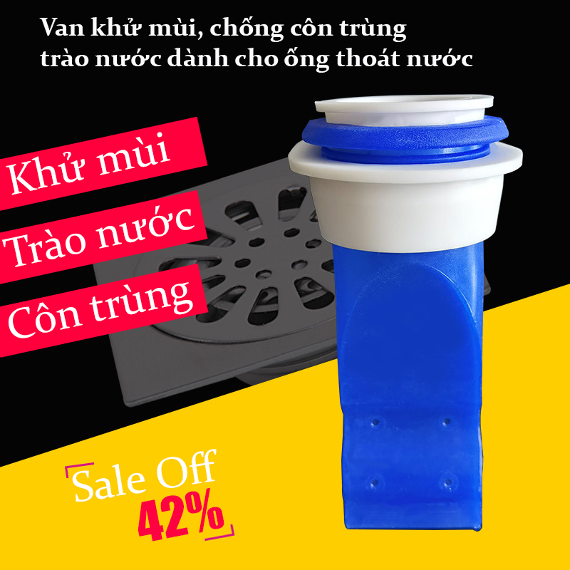 [Sale 42%, silicon cao cấp ] Bộ van ngăn mùi hôi, chống côn trùng, trào ngược nước