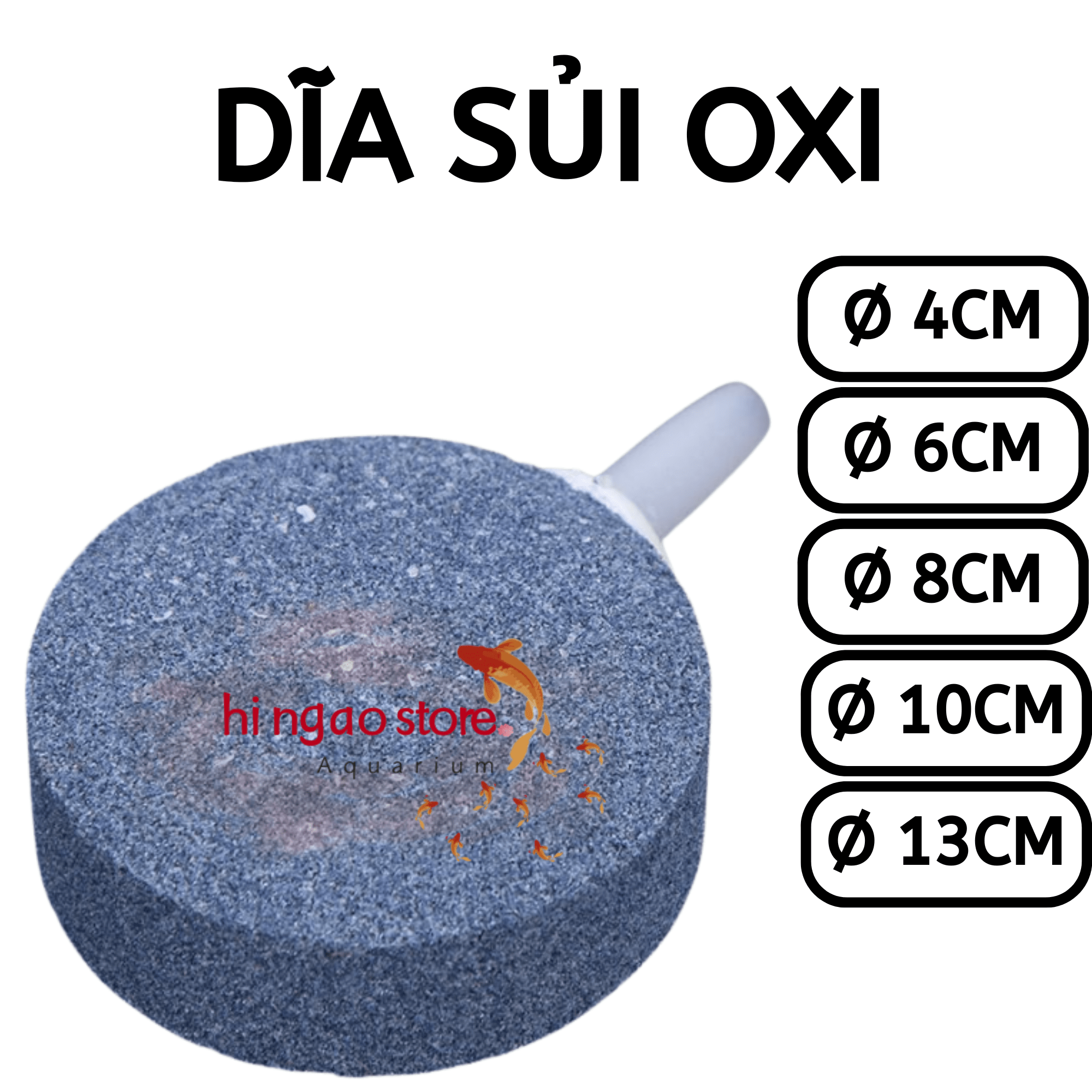 Dĩa sủi oxi 4cm, 6cm, 8cm, 10cm. 13cm , dĩa sủi oxy, đĩa sủi oxy, sủi oxy dĩa- Phụ kiện cá cảnh | Hingaostore.