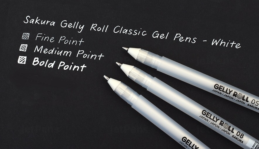 Bút gel màu nhủ trắng Sakura Gelly Roll White XPGB 50, 0.8mm