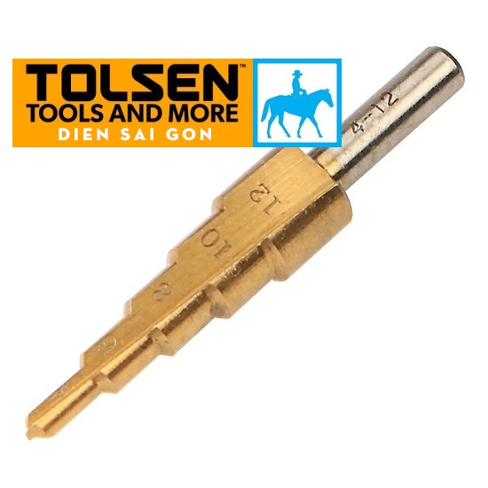 Mũi khoan tháp khoan bước 4mm - 12mm hss titanium tolsen 75871