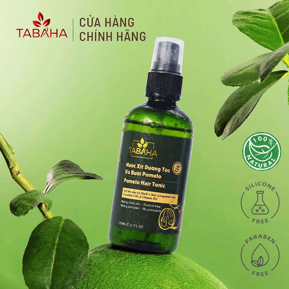 Nước xịt dưỡng tóc tinh dầu bưởi kích mọc tóc Pomelo Tabaha 120ml giúp giảm rụng tóc, kích thích tóc mọc nhanh