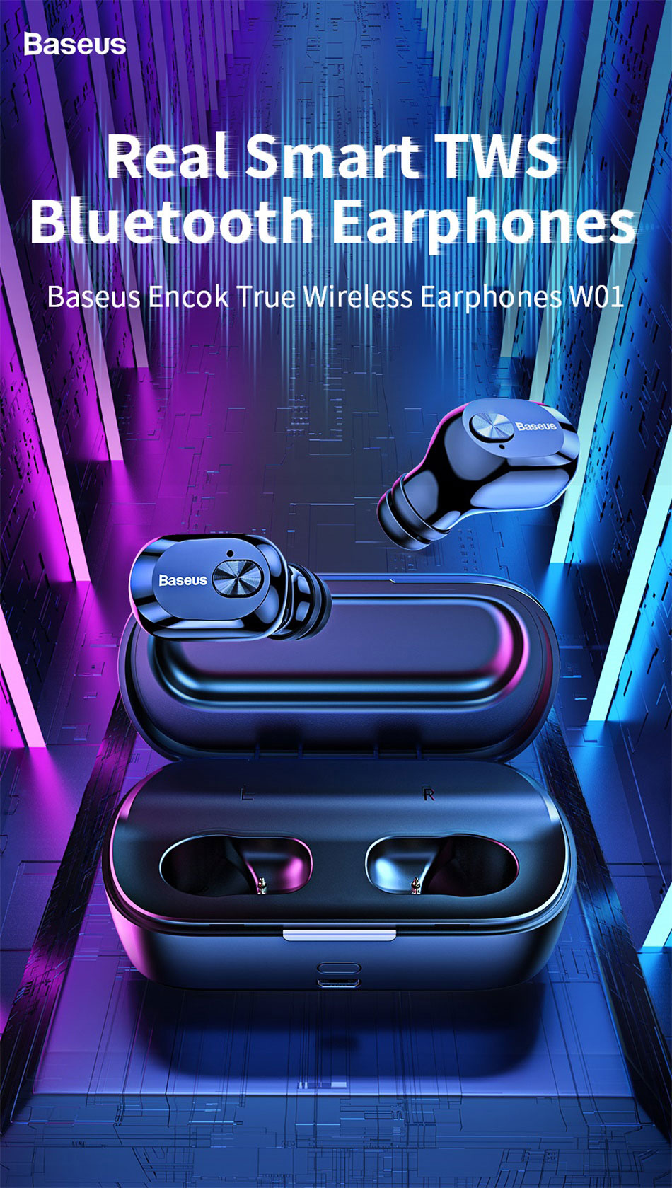 Tai Nghe Không Dây Baseus Encok W01 /WM01 Bluetooth 5.0 Âm Thanh Sống Động Trung