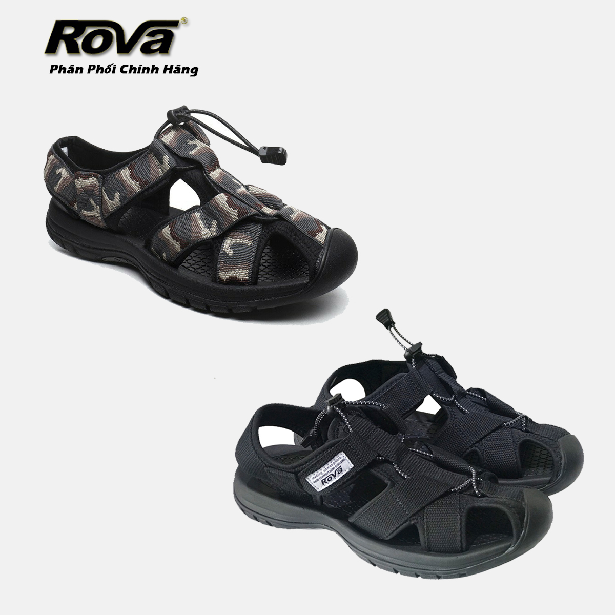 Sandal Bít Mũi Hiệu Rova Chính Hãng RV626 Rằn Ri