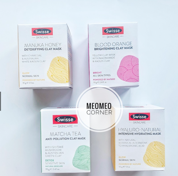 [Mẫu Mới] Mặt nạ thải độc (detox) và làm sạch da Swisse Manuka Honey / Blood Orange / Matcha Tea / Hyaluro Natural  Detoxifying Facial Mask