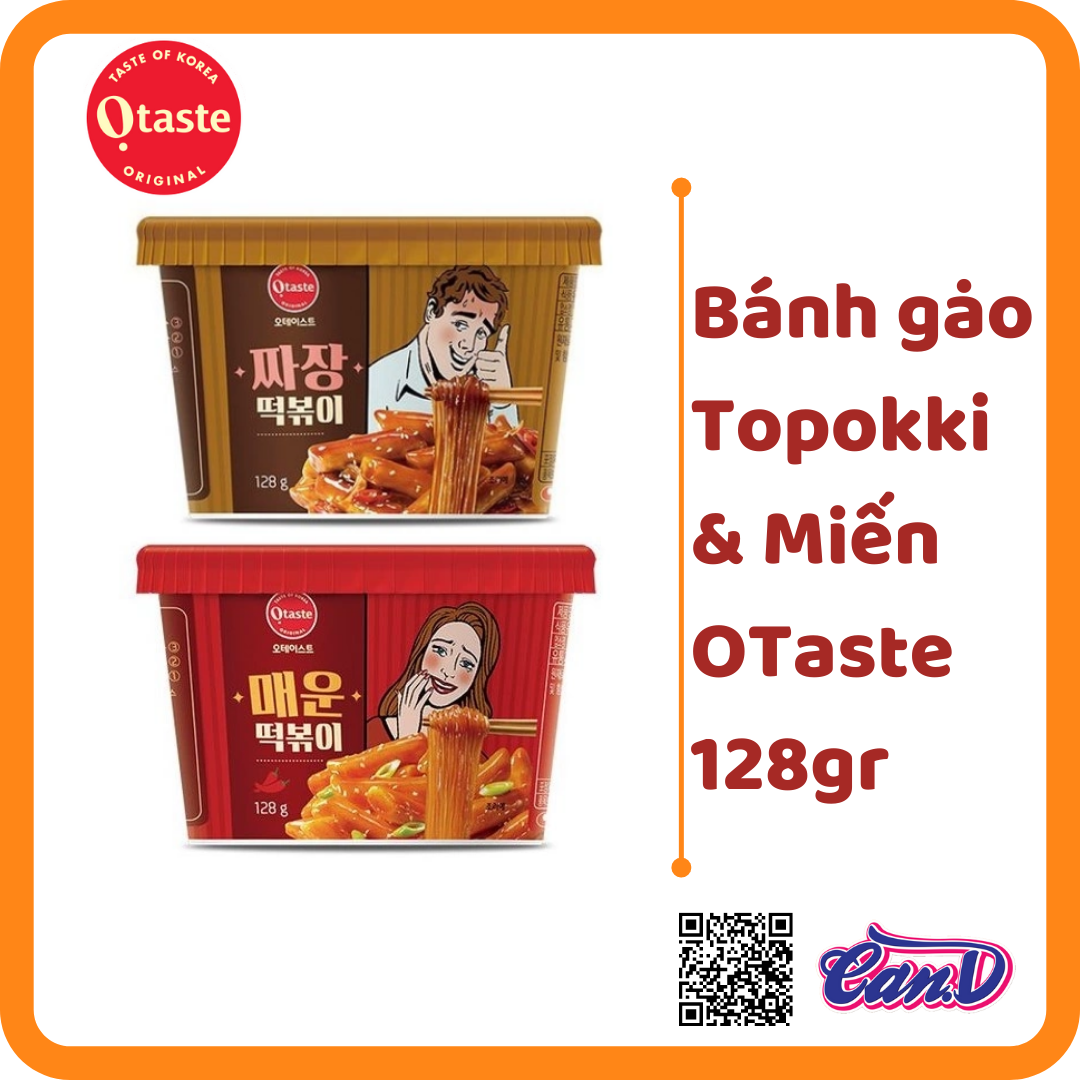 2 vị Bánh gạo Hàn Quốc Topokki & Miến Otaste hộp 128gr