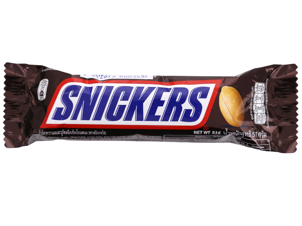 Kẹo socola nhân đậu phộng Snickers thanh 51g
