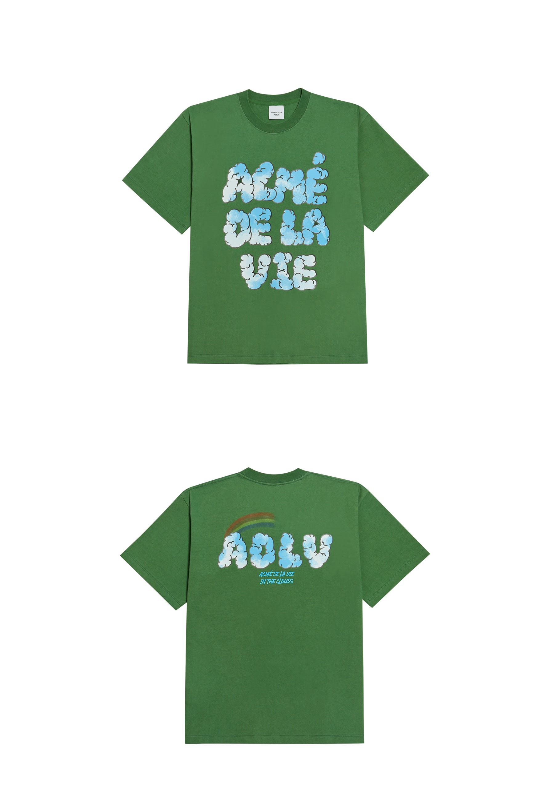 [HCM]Áo thun ngắn tay cổ tròn ADLV Rainbow Cloud Logo Green Xanh lá cây ADLV