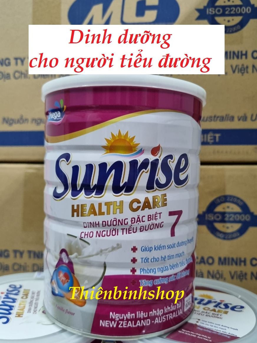 900gr hộp Sữa Sunrise Health Care dinh dưỡng dành cho người tiểu đường,