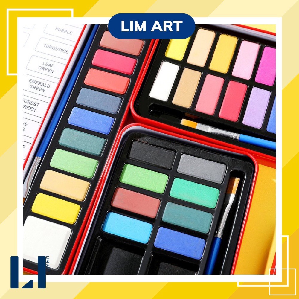 Bộ màu nước cao cấp 12/16/18/24 màu tặng kèm 1 cọ