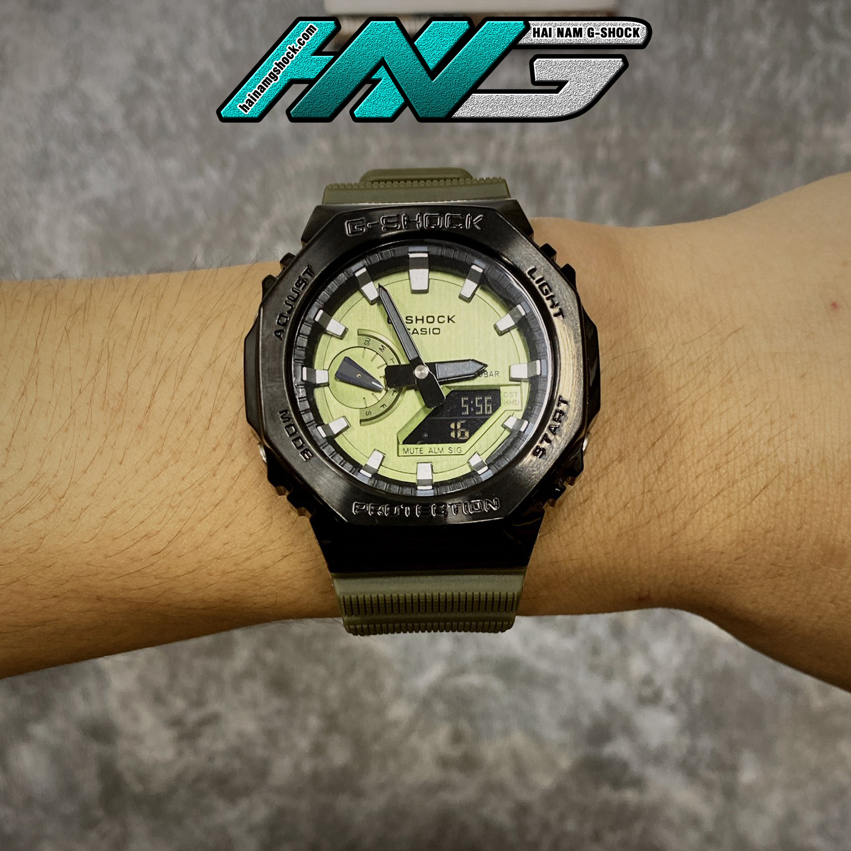 Đồng hồ nam g-shock gm-2100b-3a custom camouflage | gm-2100 custom | gm2100 | full phụ kiện