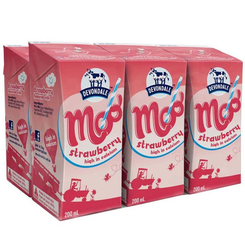 Sữa tươi tiệt trùng Devondale Moo Dâu 6x200ml