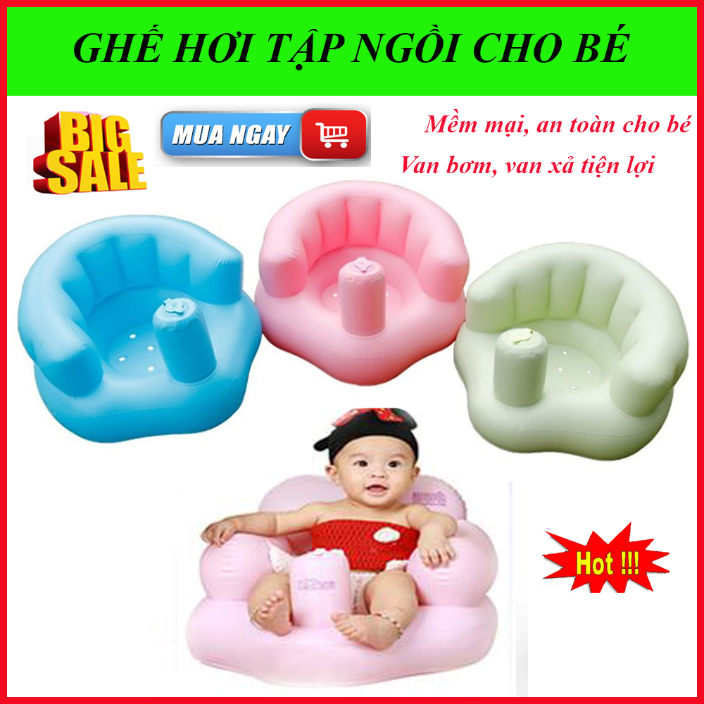 Ghế Hơi Tập Ngồi Cho Bé, Ghế Phao Tập Ngồi, Ghe Tap Ngoi Cho Be. Sản phẩm được làm từ chất liệu  cao su mềm, êm ái, an toàn, cho trẻ nhỏ, giúp nâng đỡ cột sống  cho bé. TẶNG 1 KẸP ĐUỔI MUỖI CHO BÉ!