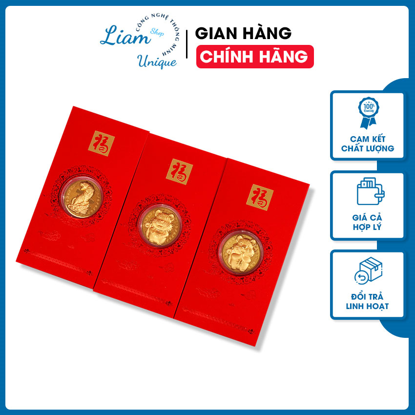 Lì xì đồng xu có hình con cọp hổ tết 2022 lus028 hút tài lộc may mắn, làm quà tặng, lưu niệm liam unique shop