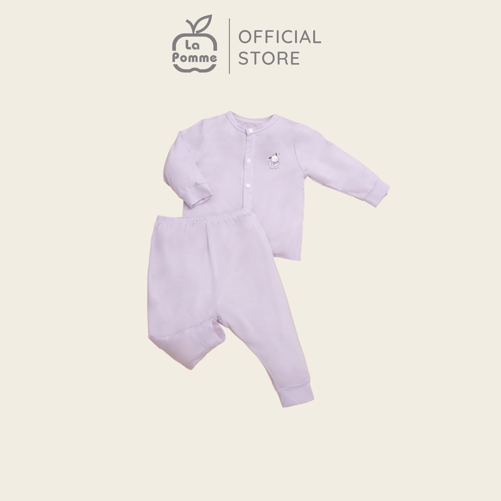 Bộ đồ dài tay la pomme cúc giữa puppy - tím