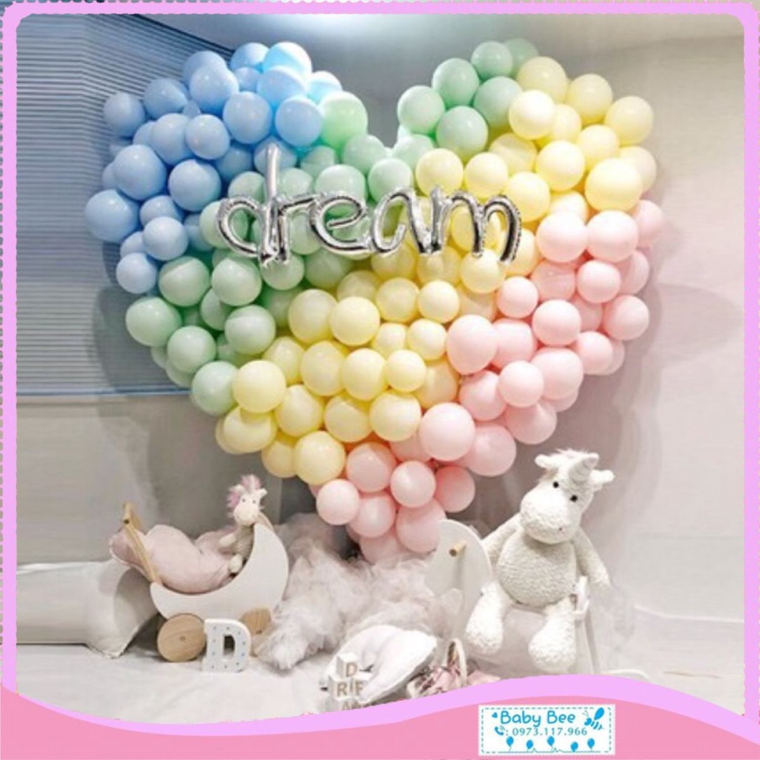 Set 50 bóng màu pastel size 10inch