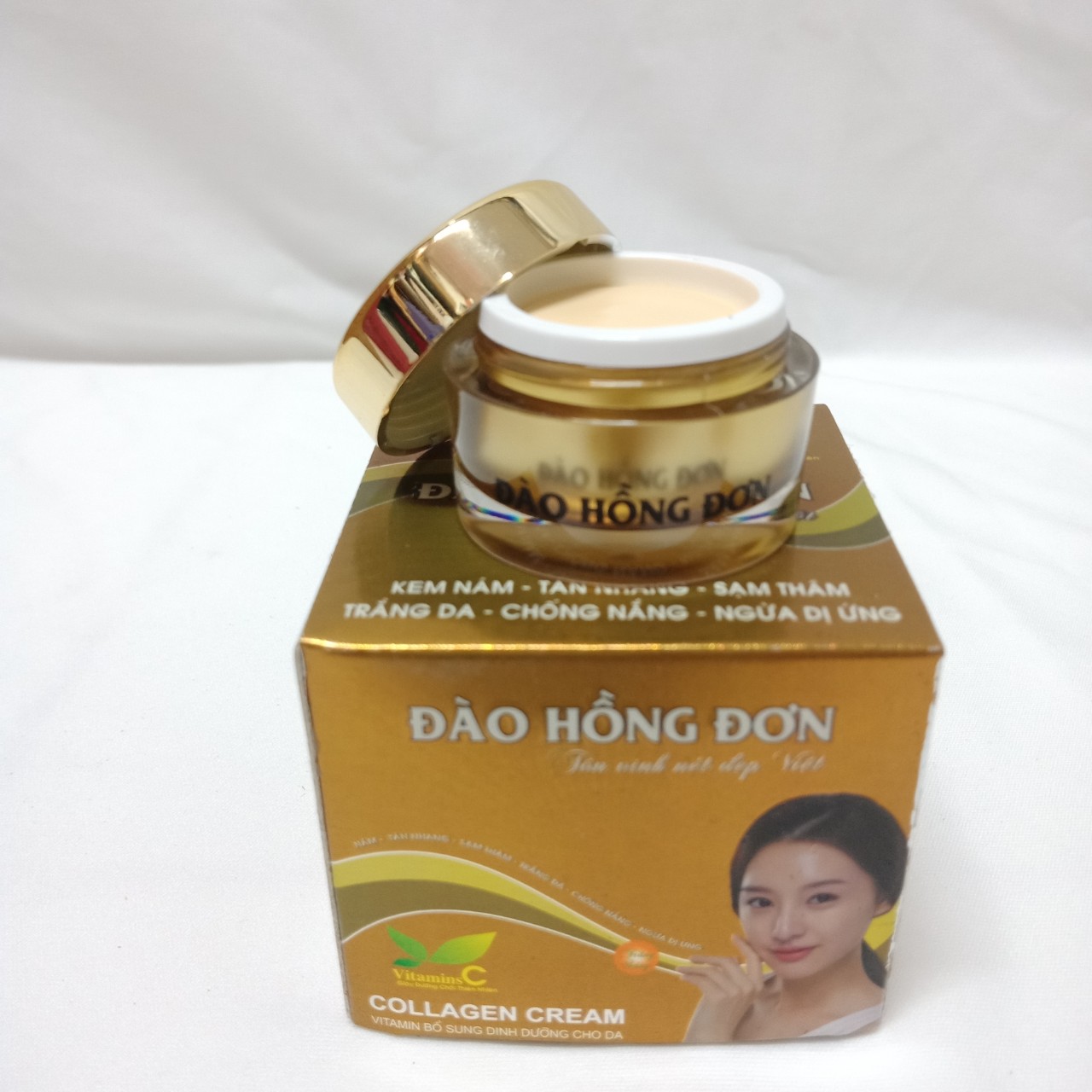 Kem Đào Hồng Đơn Nám - Tàn Nhan - Sạm Thâm - Trắng Da - Chống Nắng - Ngừa Dị Ứng 12g ( Vàng )