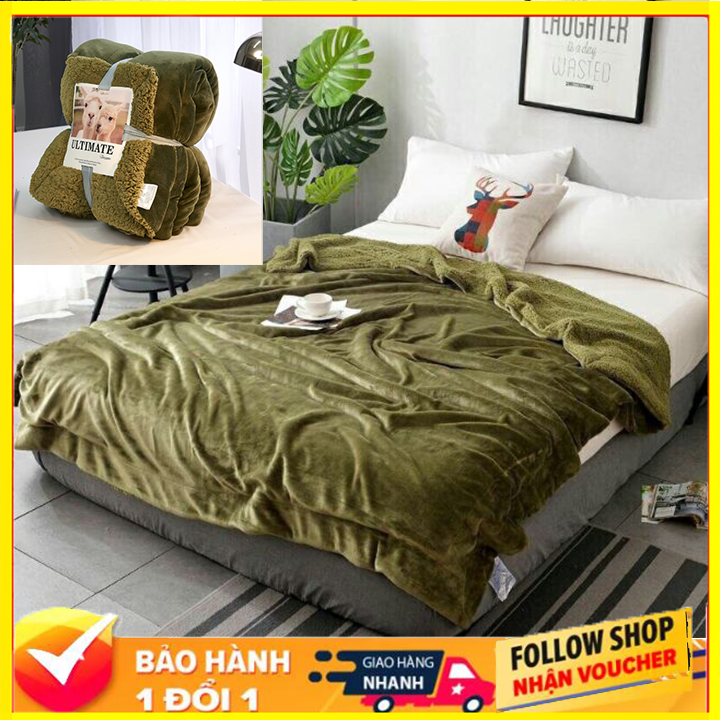 [ HÀNG LOẠI DÀY] Chăn mền lông cừu ÚC Ultimate FKYFAN  2mx2,3m , chăn lông cừu tuyết cao cấp, chăn gối vàn phòng mùa đông cho gia đình, chăn mền phòng ngủ