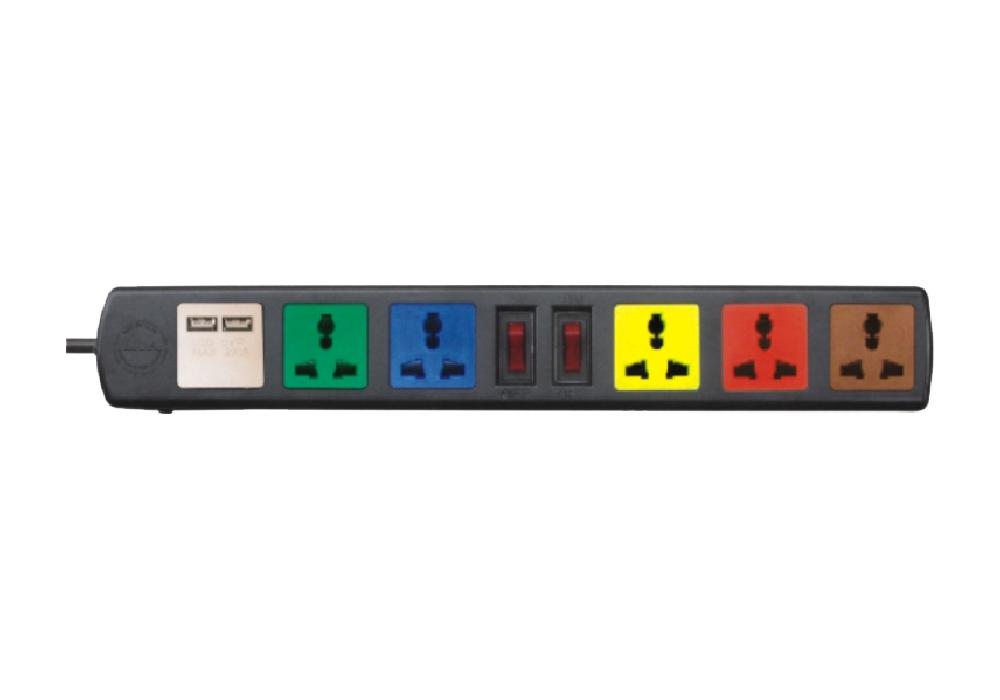 Ổ cắm usb lioa, 2 cổng usb, 5 lỗ cắm điện
