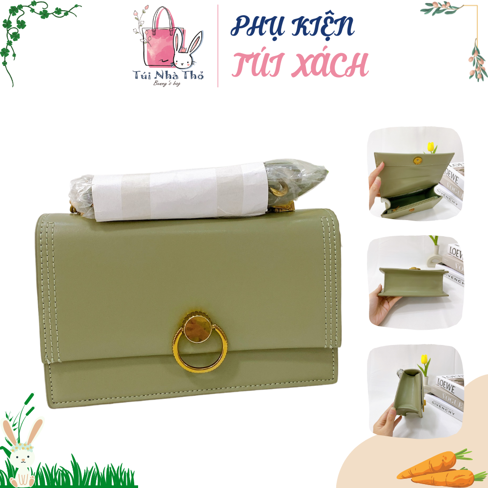 Túi xách da nữ Túi xách nữ thời trang da trơn đính khóa trang trí kim loại kiểu dáng lạ mắt - Túi da - Túi xách da nữ - túi xách thời trang nữ