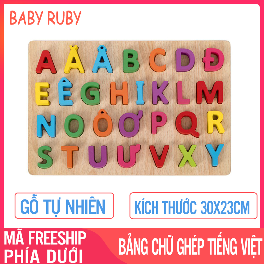 Bảng Ghép Chữ Cái Tiếng Việt - Bằng Gỗ, Chất Liệu Tự Nhiên, Kích Thước 30x23cm - Bảng chữ ghép tiếng việt, bảng chữ cái cho bé, bảng gỗ ghép chữ cái cho bé, bảng ghép chữ bằng gỗ, bảng chữ cái tiếng việt gỗ, bang ghep chu cai