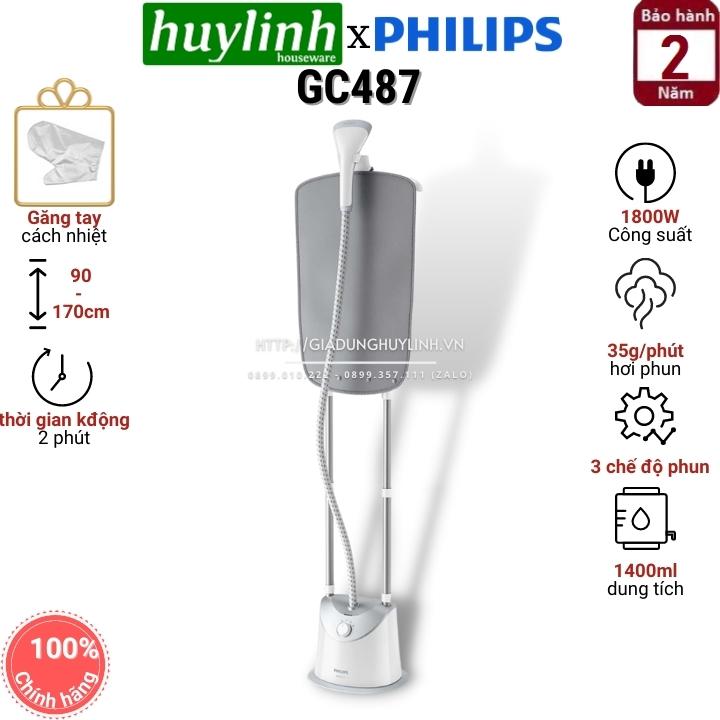 Bàn ủi hơi nước dạng đứng philips gc487 / 89 - hàng chính hãng bh 2 năm