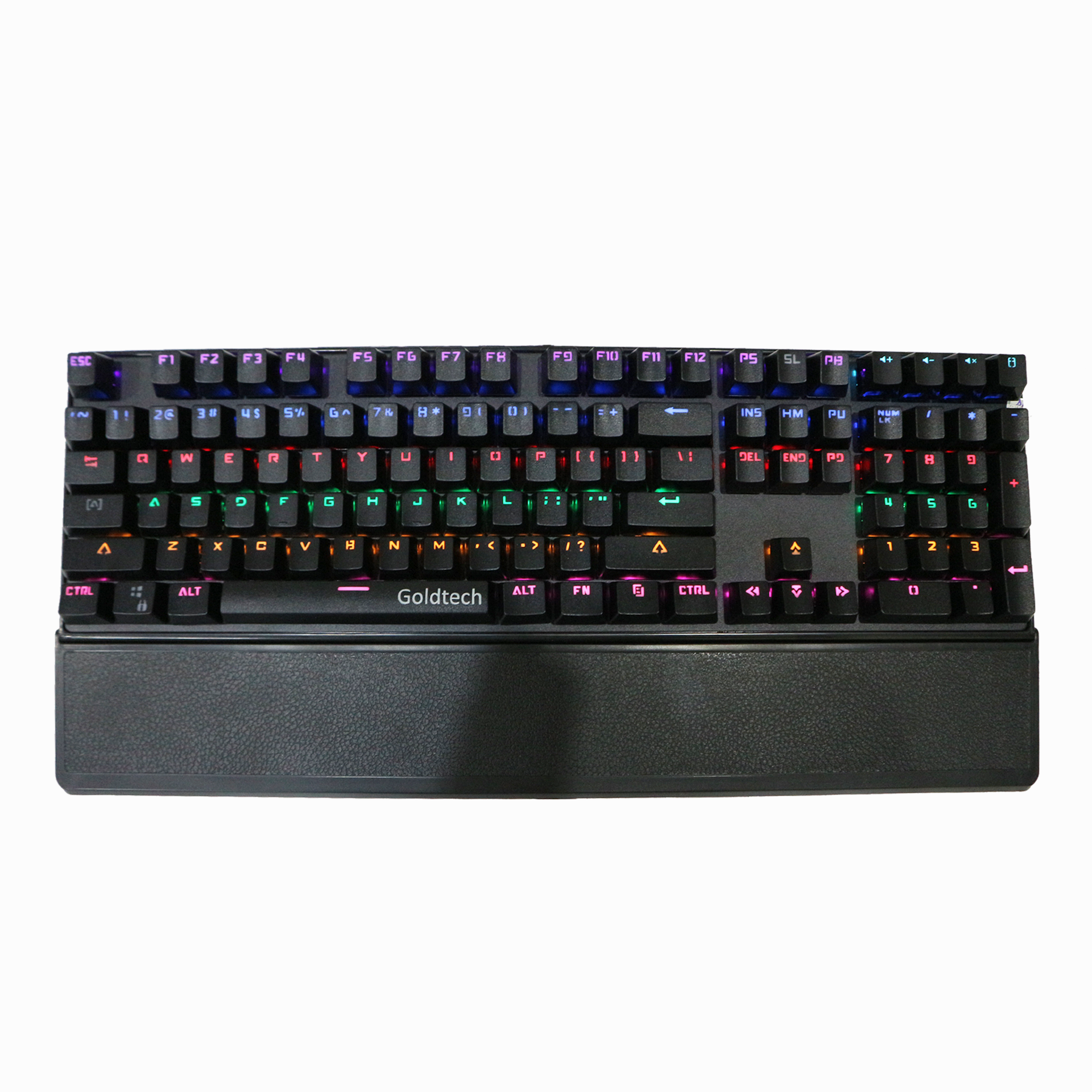 Bàn phím cơ Goldtech K25 led rainbown có kê tay