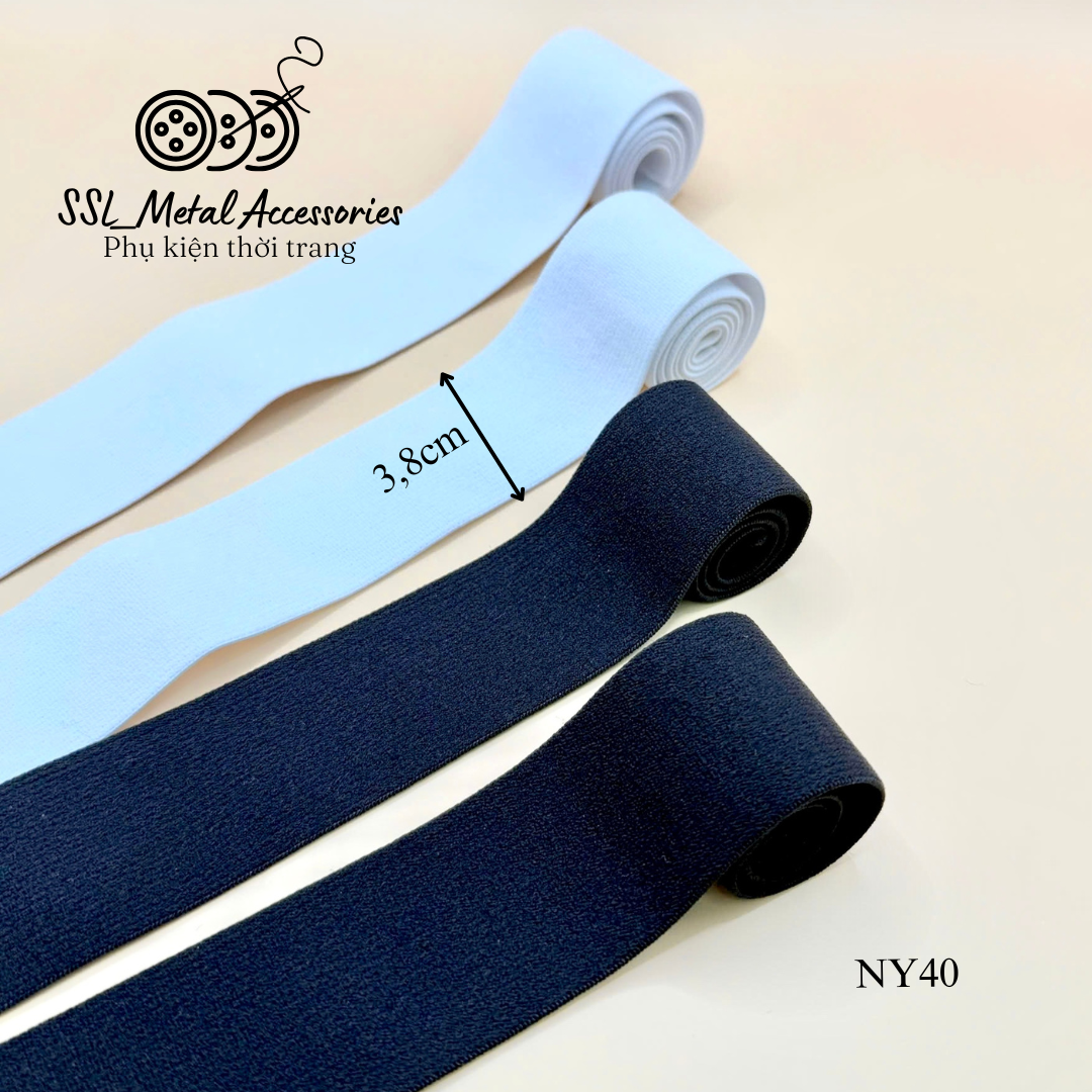 (2 mét) Dây thun co giãn bản rộng, dây chun quần bản 3,8cm, 2,4cm NY40, NY25 #ssl_accessories