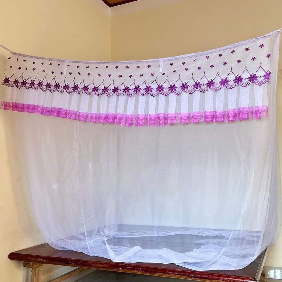 Màn tuyn dây không cửa kích thước: 1m6x2m, 1m8x2m, 2mx2m2 - chất vải lạnh thái lan. ren thêu cao cấp