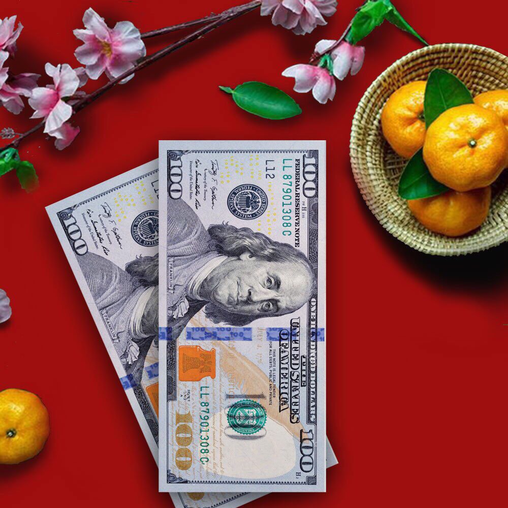 100 bao lì xì đ.ô la may mắn 2022 giá sỉ