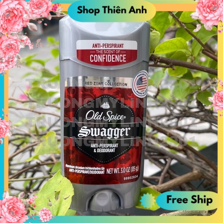 (Free ship) Lăn Khử Mùi Old Spice Swagger Red Xám 85g Khử Mùi. Kiềm mồ Hôi  Lưu Hương 8-12h