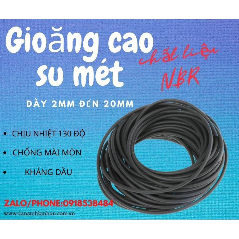 Gioăng cao su dạng Mét độ dày từ 2mm đến 20mm