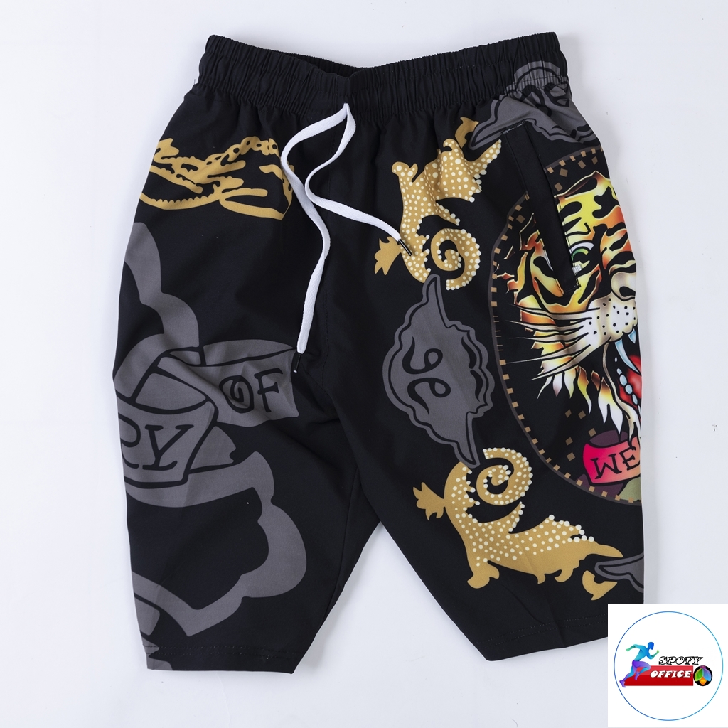 Quần short thể thao nam chất liệu vải gió hình 3D cao cấp Spoty office 29