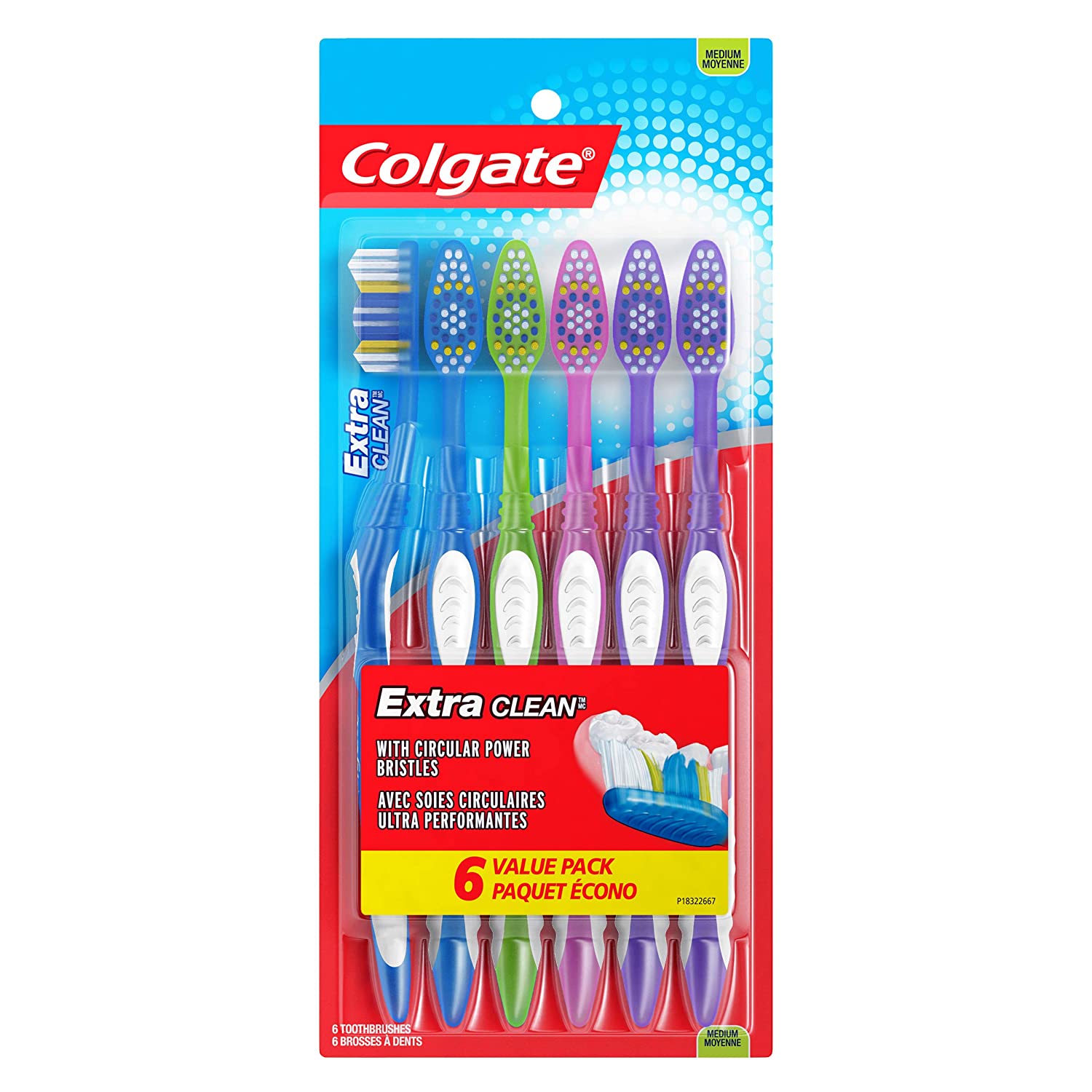 Set bàn chải Colgate Extra Clean Toothbrush 6 cây USA