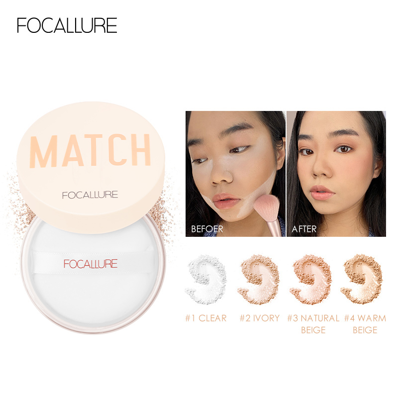 FOCALLURE Phấn phủ kiểm soát dầu Bền màu trang điểm chống thấm nước Trang điểm mặt