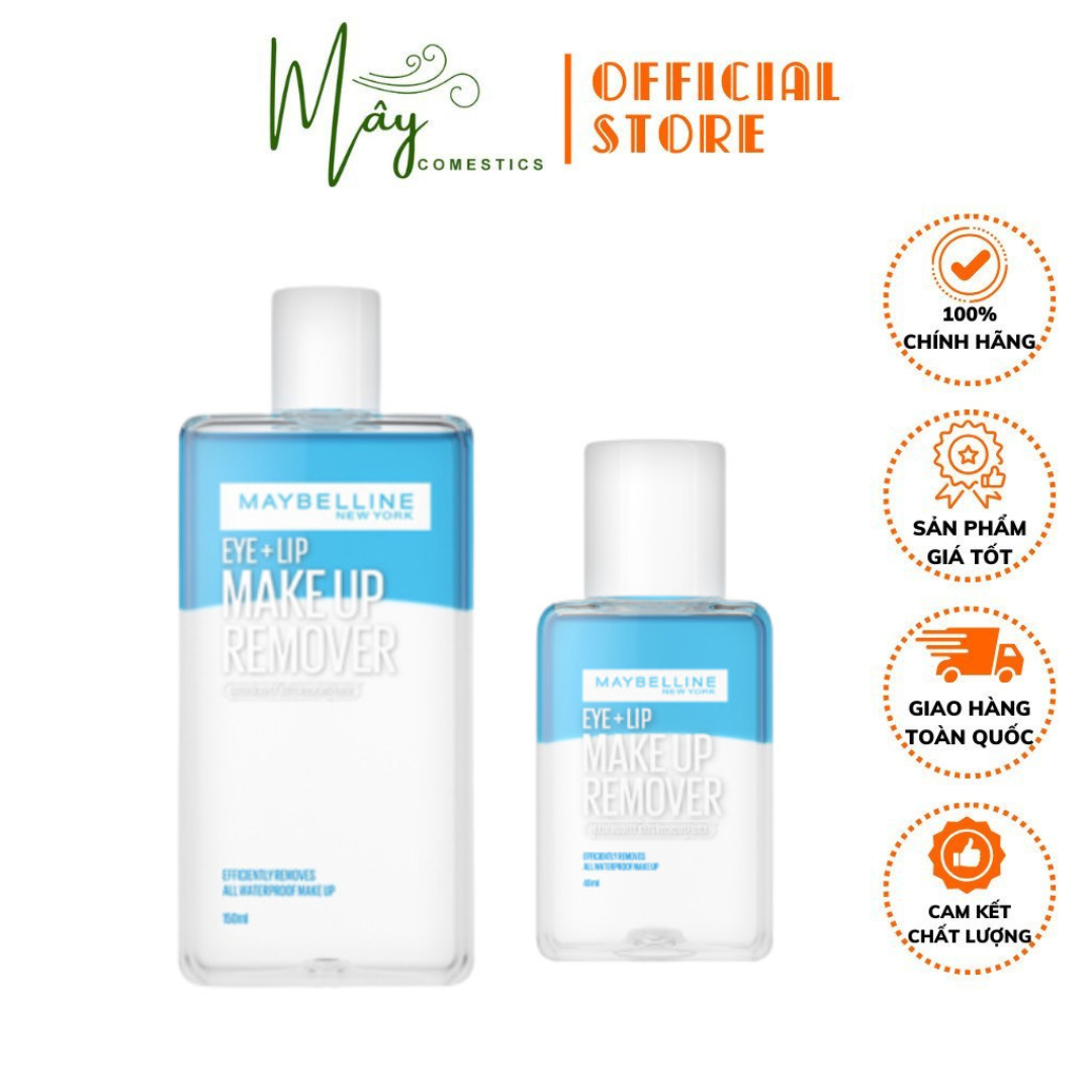 Nước tẩy trang mắt môi maybelline make up remover eye & lip giúp tẩy sạch lớp trang điểm mà vẫn an toàn